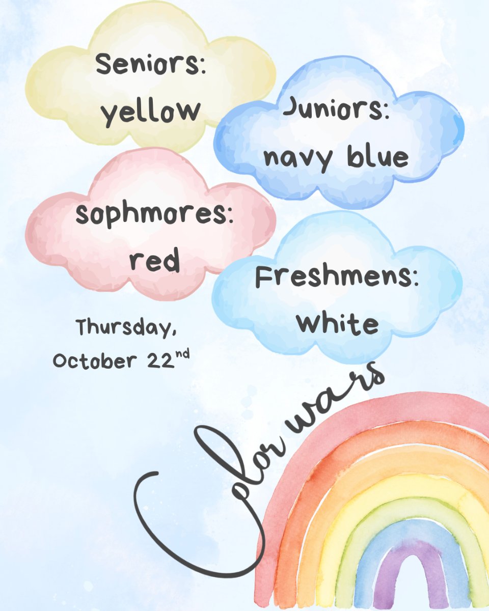 Homecoming Spirit Week Thursday onday Graphic